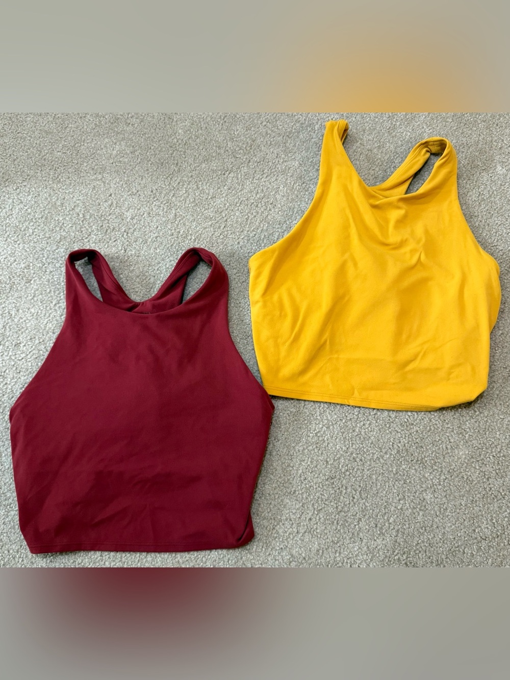 Athleta Sports Bra Bundle Size M Burgundy Yellow